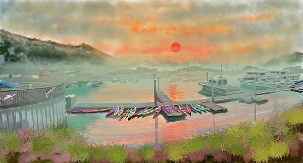 Gary F Richards - Valdez Harbor Sunrise Monet Style