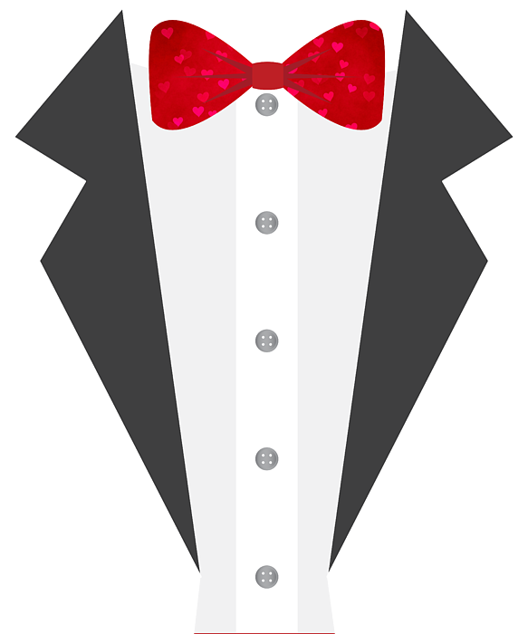 Valentines Day Heart Bow Tie Tuxedo Costume Sticker by Flippin Sweet Gear -  Pixels Merch