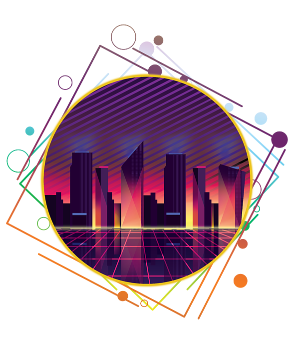 Neon city online tapestry