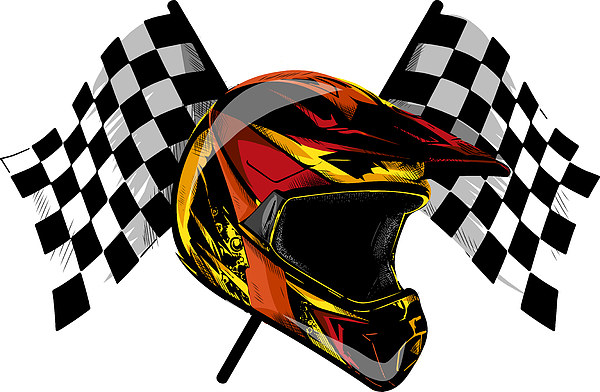 Premium Vector  A motocross rider on a colorful background.