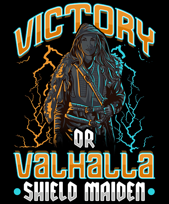 Victory Or Valhalla Shield Maiden Female Viking Greeting Card by Ashley Eva