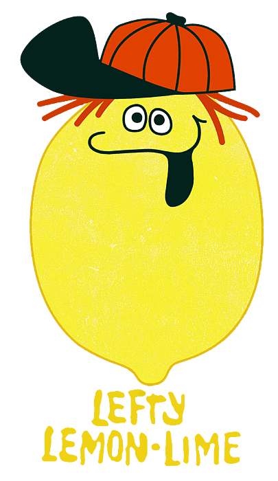 Vintage 60s Funny Face Drink Mix Character Lefty Lemon-Lime