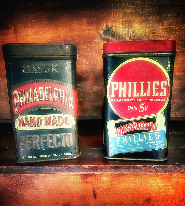 Vintage Cigar Tins - Phillies Cigars T-Shirt by James DeFazio - Pixels