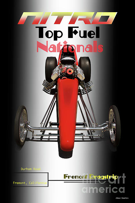 Vintage Dragster 'Nitro Nationals' Kids T-Shirt by Dave Koontz - Pixels