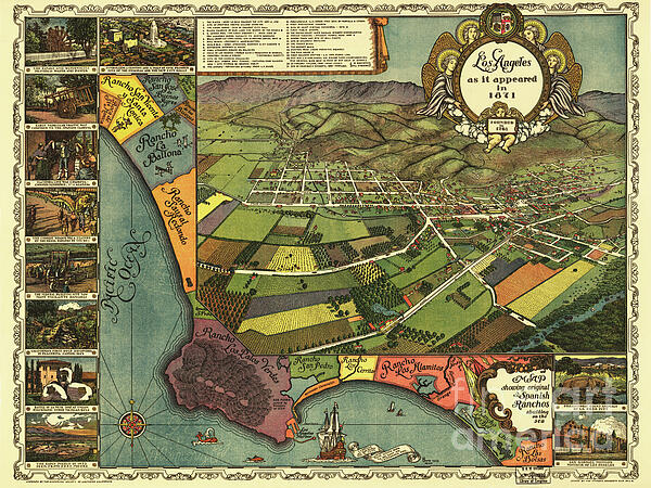 Best of Vintage - Vintage map of Los Angeles in 1871