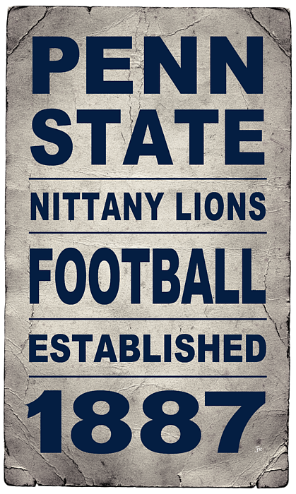 Vintage Penn State Nittany Lions Worn Football Poster TRANSPARENT