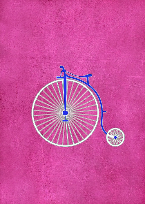 Patricia Keith - Vintage Penny Farthing Bicycle on Pink Parchment
