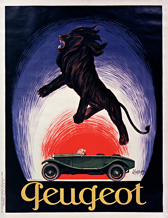 Sticker et autocollant Peugeot lion old