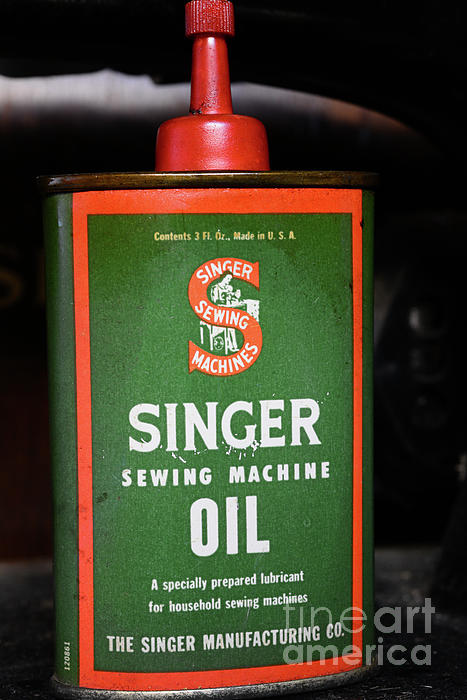 Vintage Singer Sewing Machine Oil Can closeup Acrylic Print by