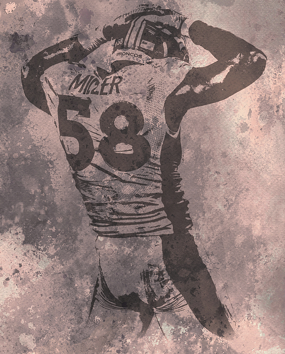 Demaryius Thomas Denver Broncos Watercolor Strokes Pixel Art 501