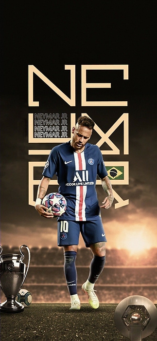 Wallpaper Neymar da silva Greeting Card by Seno Paty