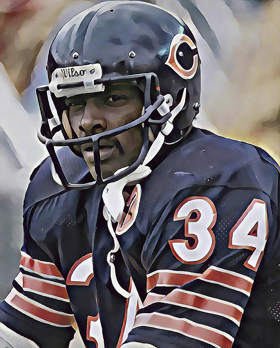 Walter Payton Chicago Bears Art 4 by Joe Hamilton