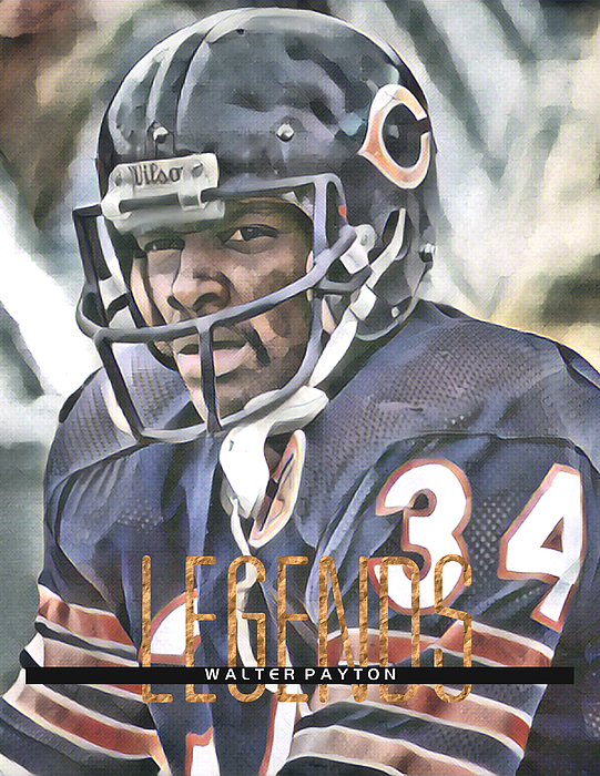 Retro Walter Payton Football Trading Card - Football - Long Sleeve T-Shirt