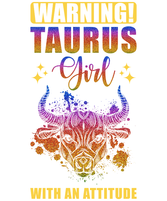 Warning Taurus Girl with Attitude Kids T Shirt by Manuel Schmucker