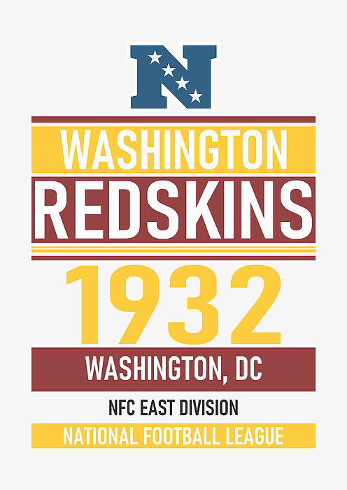 Washington Redskins Vintage Nfl Art T-Shirt by Joe Hamilton - Fine