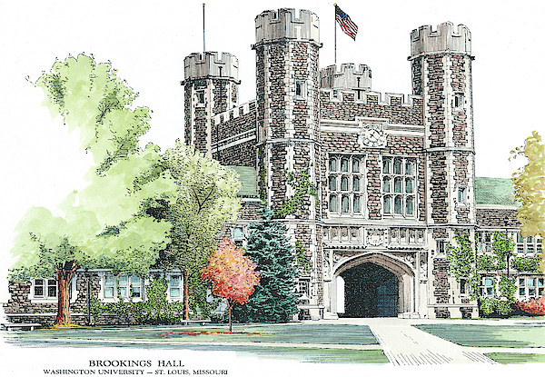 Washington University in Saint Louis Brookings Hall Tote Bag by John  Stoeckley - Pixels