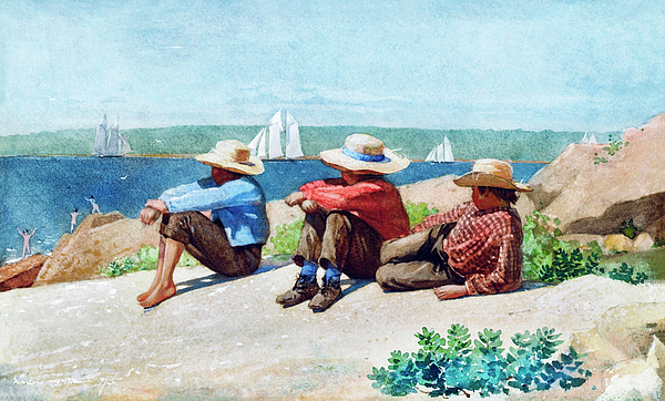 Winslow homer - Watching the Ships Gloucester by Winslow Homer 1875
