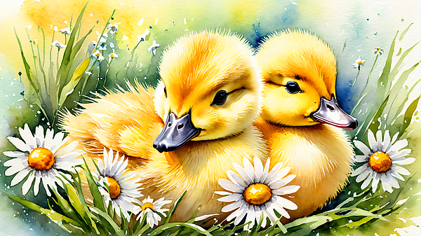 Delemore - Watercolor Delight of Fluff and Daisies