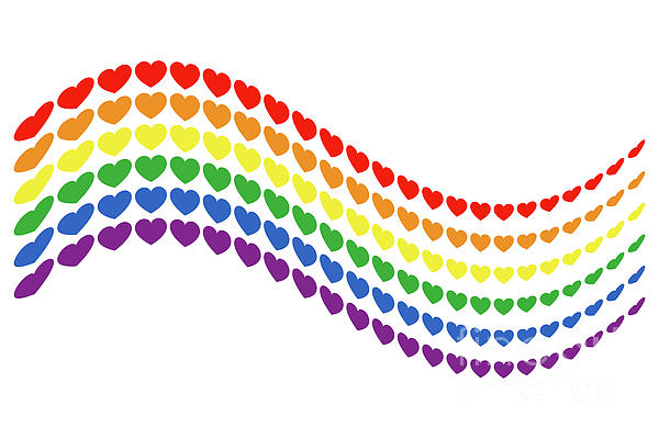 Lgbt rainbow pride flag in a shape of heart Vector Image