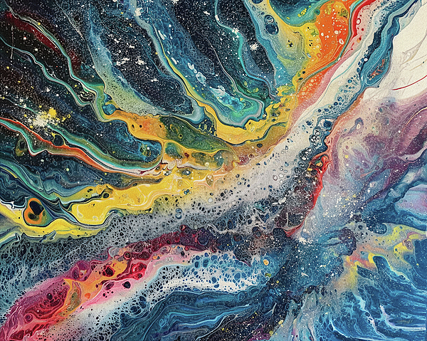 Lena Owens - OLena Art Vibrant Palette Knife and Graphic Design - Well-being Waves Abstract
