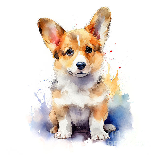Corgi Beach Towel - Watercolor