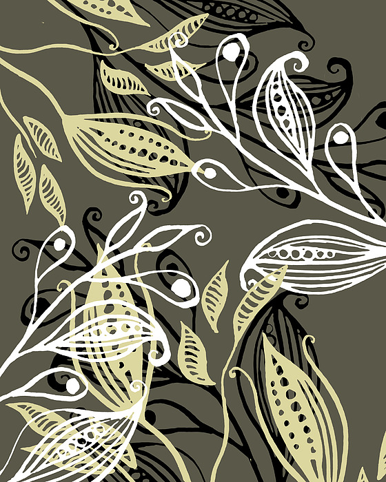 Irina Sztukowski - Whimsical Elegance Leaves And Seeds Floral Pattern I