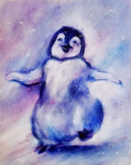 penguin oil painting