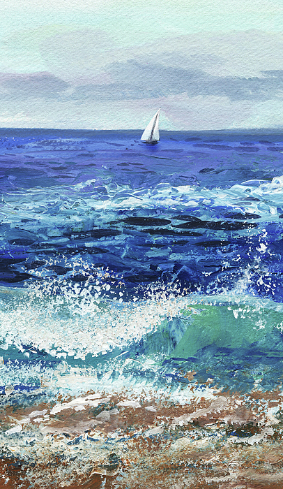 Irina Sztukowski - White Sail In The Sea Beach Art Seascape Ocean Wave