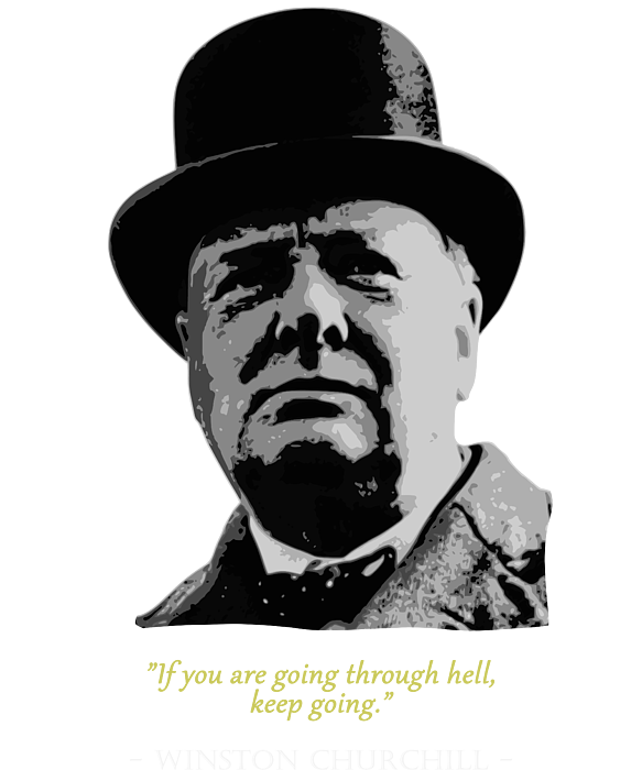 Winston Churchill Quote T-Shirt for Sale by Filip Schpindel