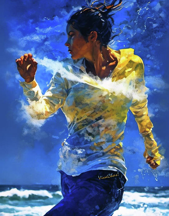 Chas Sinklier - Woman Dancing on Beach