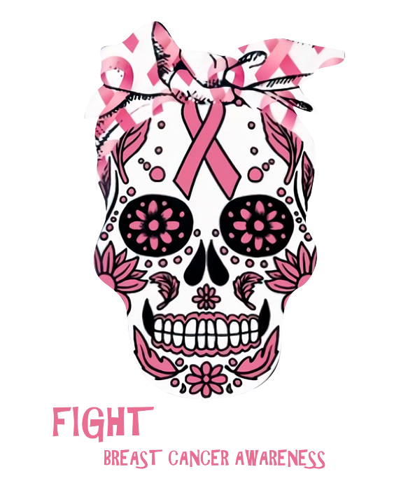 Womens Fight Like a Boss Breast Cancer Awareness Sugar Skull Unisex Hoodie