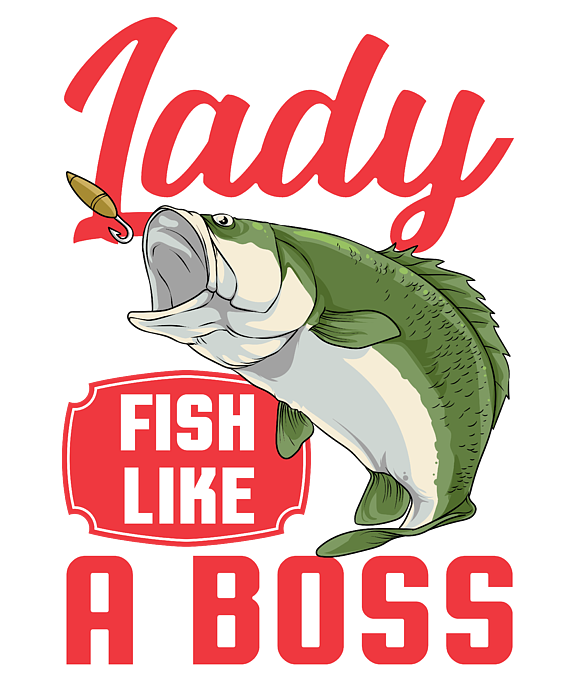 Womens Fishing Gifts for Women Fish Lady T-Shirt by Lukas Davis
