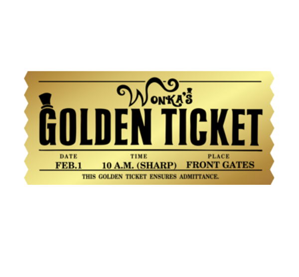 Wonka Golden Ticket Sticker by Zee Designs - Fine Art America