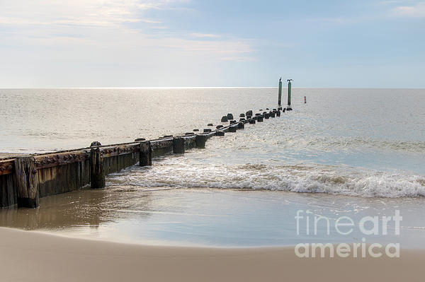 Wooden jetty on a blue sea Coffee Mug