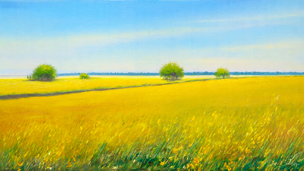 Don Cowan - Yellow Field with Trees #1