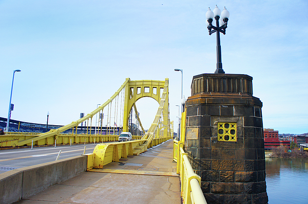 La Moon Art - Yellow Metal Bridge In Pittsburgh