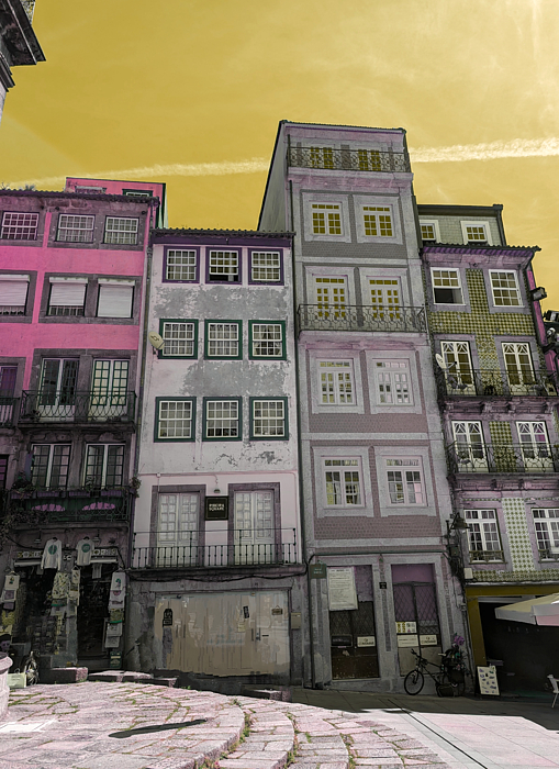 Leufia Rea - Yellow Sky and European City Buildings - Porto