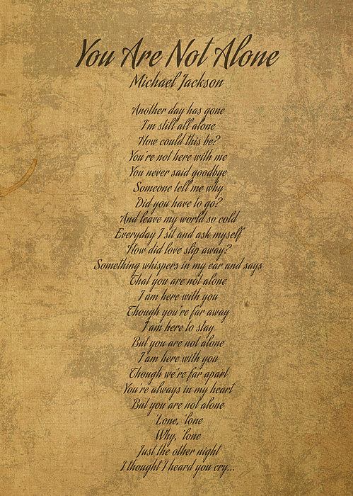 michael jackson you are not alone lyrics