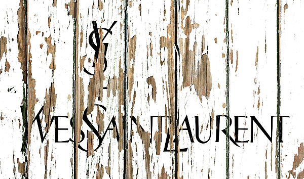 Yves Saint Laurent Vintage Logo Peeling Paint Barn Wood Spiral