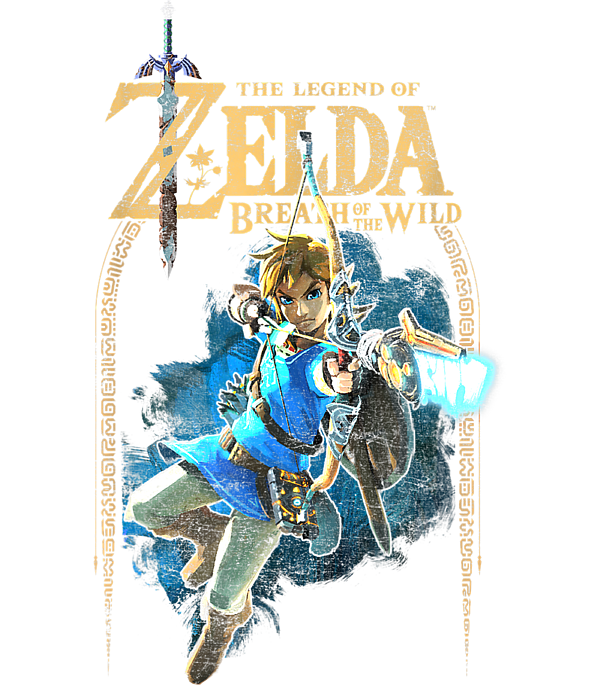 Zelda Breath Of The Wild Link Arch Shot Logo Graphic .png Tapestry