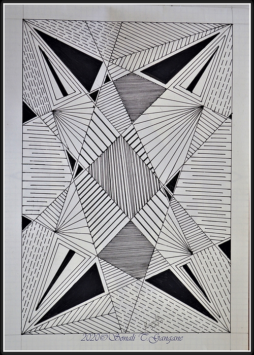 Zentangle, wall art, squares, pattern | Greeting Card