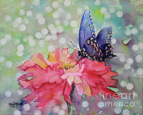 Marsha Reeves - Zinnia, Butterfly, and Bokeh