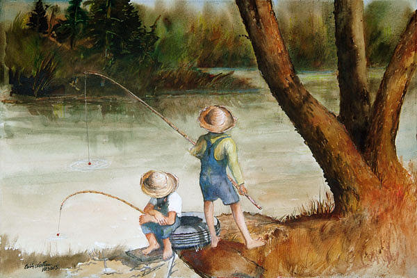     At Twin Forks Painting by Bobby Walters