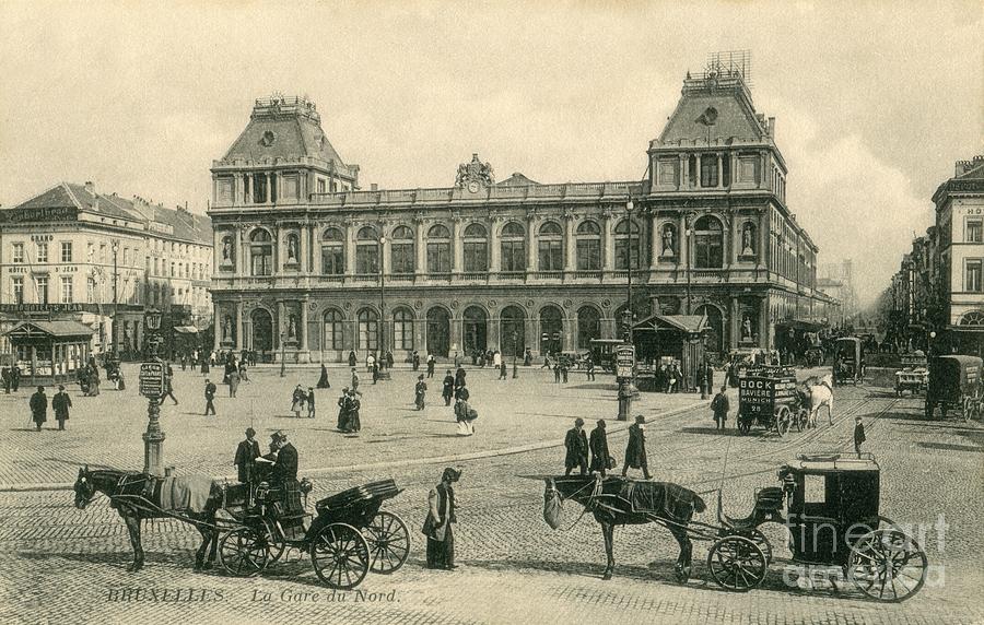  1890s Brussels Bruxelles North Railroad  Station Photograph by Heidi De Leeuw