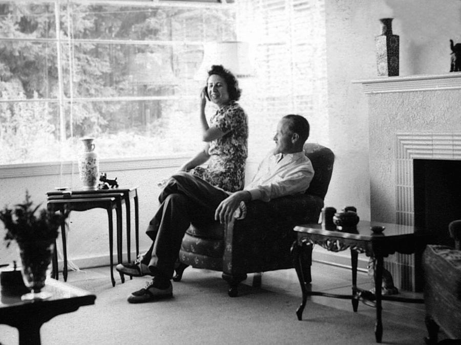 1950s Archive Black White Chair Couple Husband Photograph by Mark ...