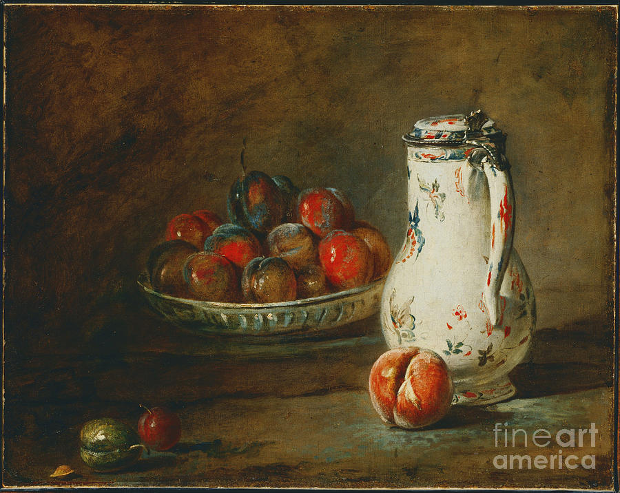  A Bowl of Plums Painting by Celestial Images