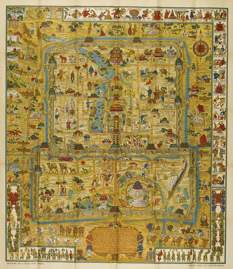  A Map And History Of Peiping Painting by Celestial Images
