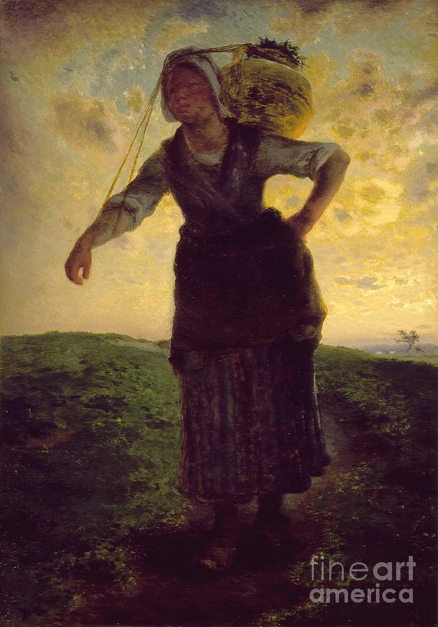  A Norman Milkmaid at Greville Painting by Celestial Images