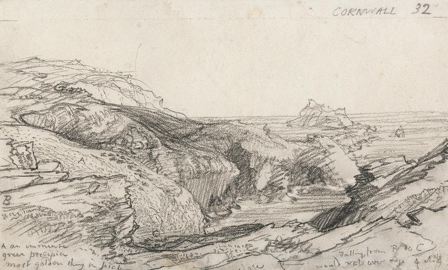 A Page from a Cornish Sketchbook - Cornwall 32  Drawing by Samuel Palmer