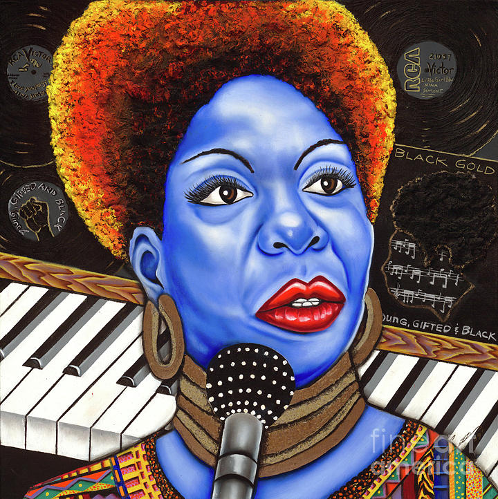 A Part Of Nina Simone Painting by Nannette Harris